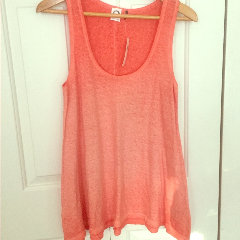 Anthropologie flowy linen tunic tank