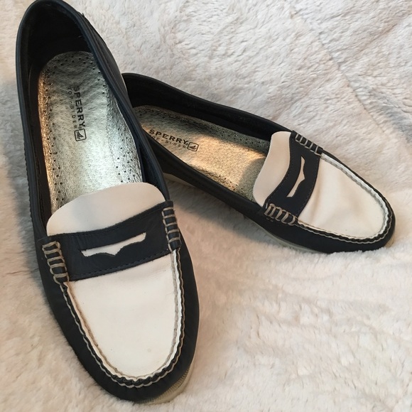 Sperry Shoes - Sperry Top-Siders non-marring Navy/Ivory Boat Shoe