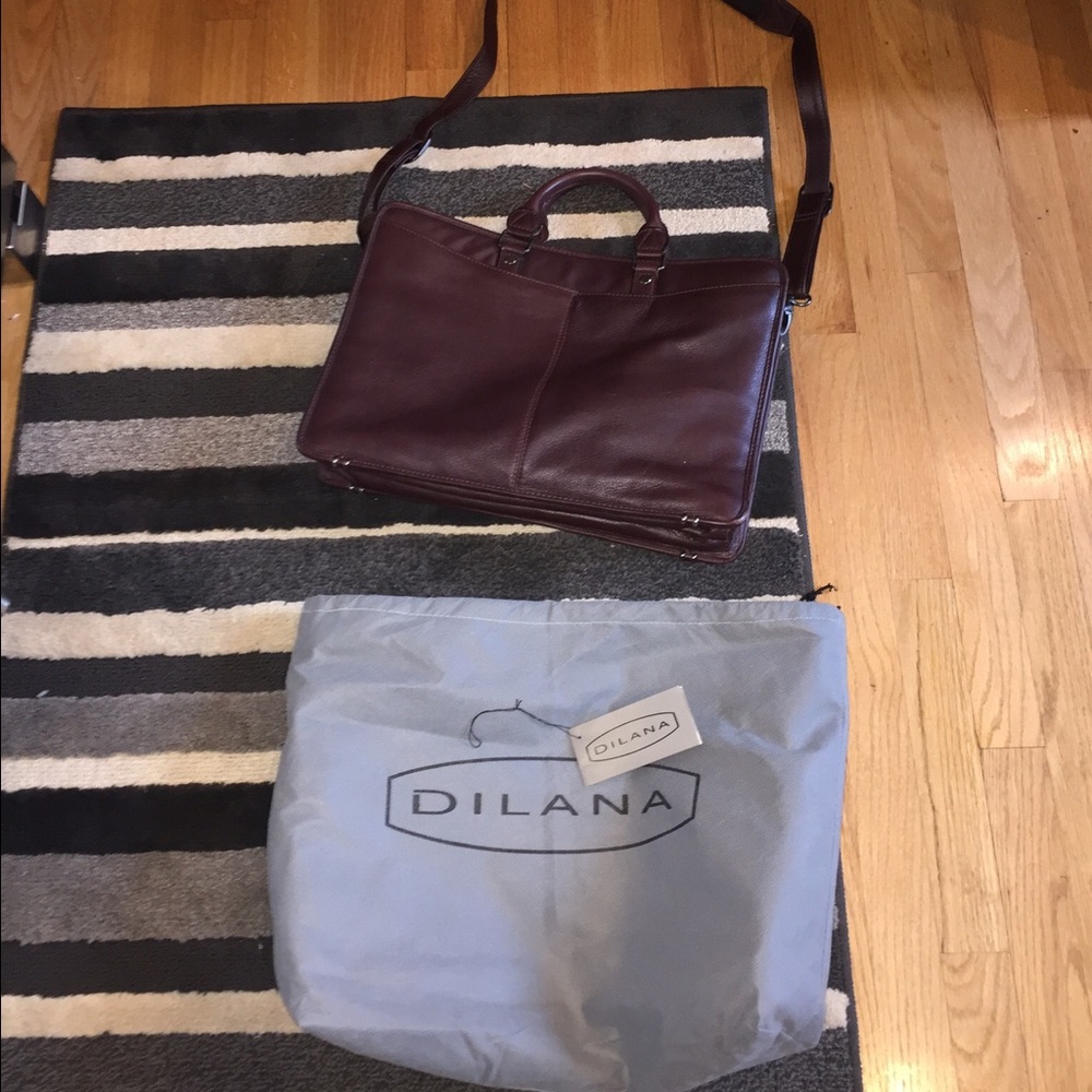 Dilana brown leather briefcase bag