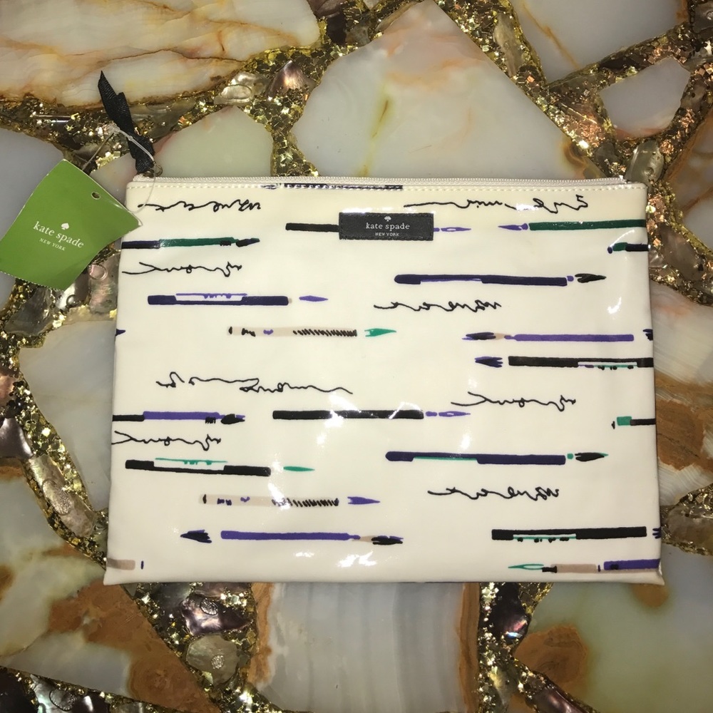 NWT Kate Spade Large Pouch Daycation Penpals