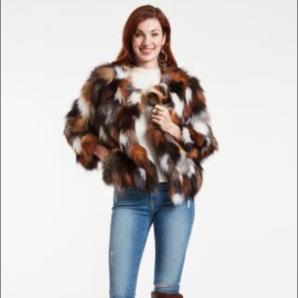 Blueduck fox fur crop coat