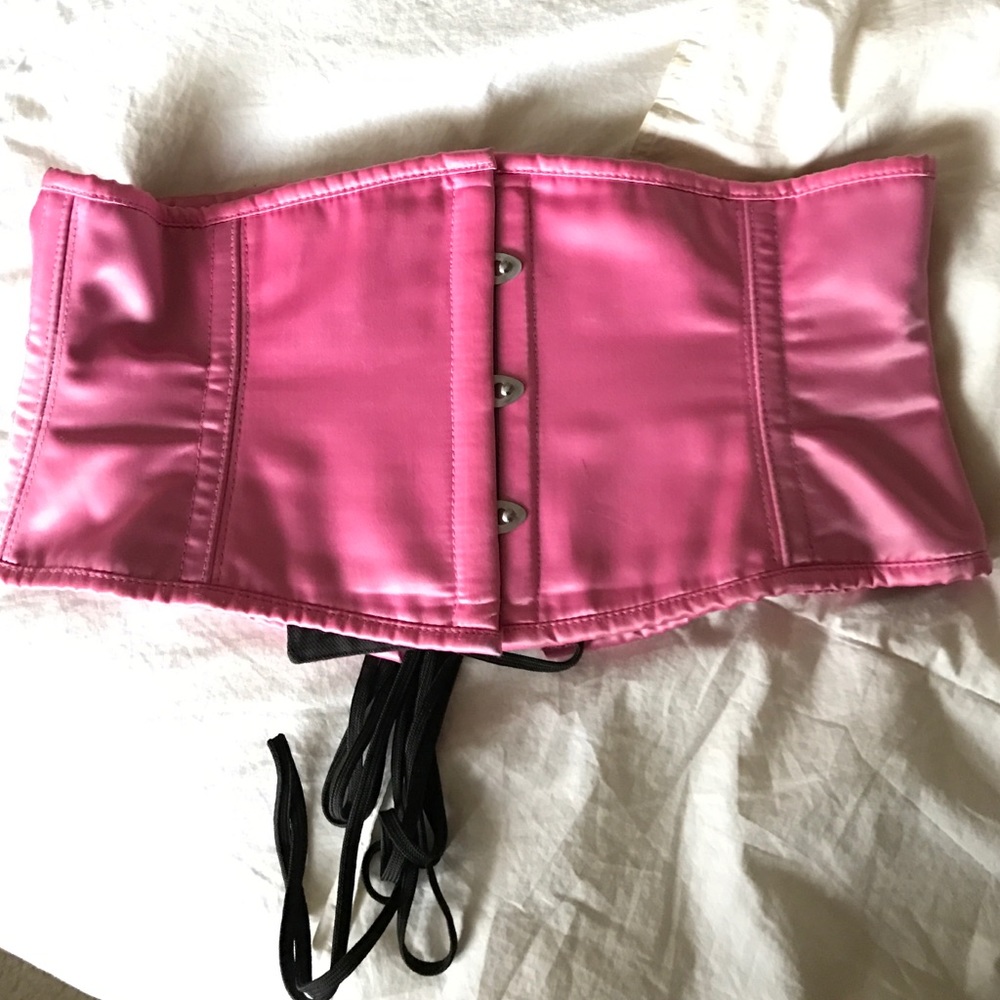 FINAL! 💗 Orchard Corset Pink Satin Steel Boned 26