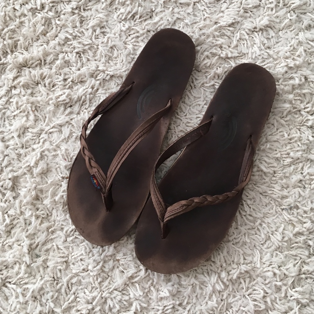 Rainbow Braided Strap Sandals, Size 9