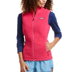 size medium pink vineyard vines fleece vest