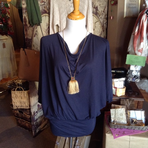 New York & Company Tops - New York & Company-Navy Blue Dolman Top