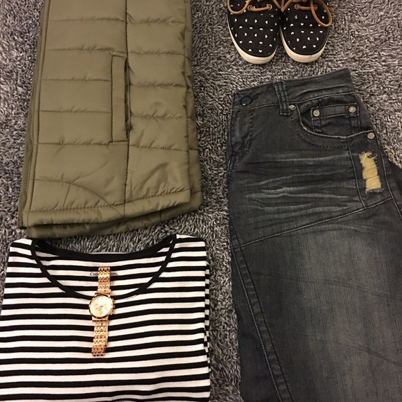 Candie's Dresses & Skirts - Jean skirt - distressed and black. Super cute!