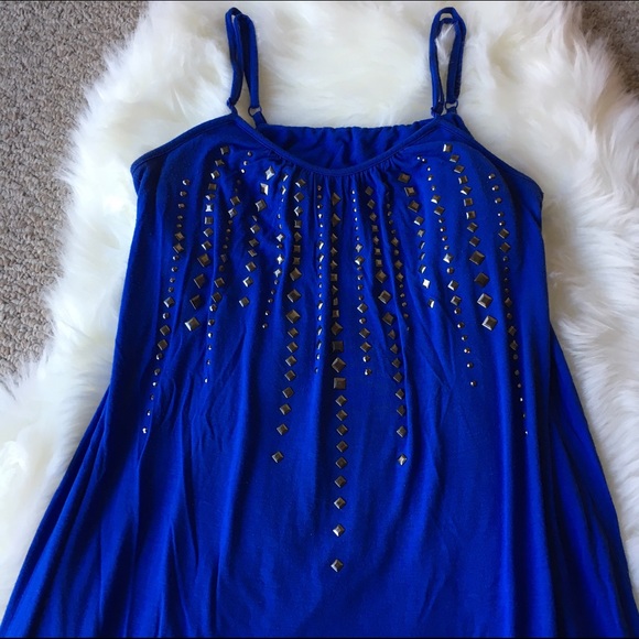 Purple Thin Strap Mini Dress - Size: Large - Picture 2 of 4