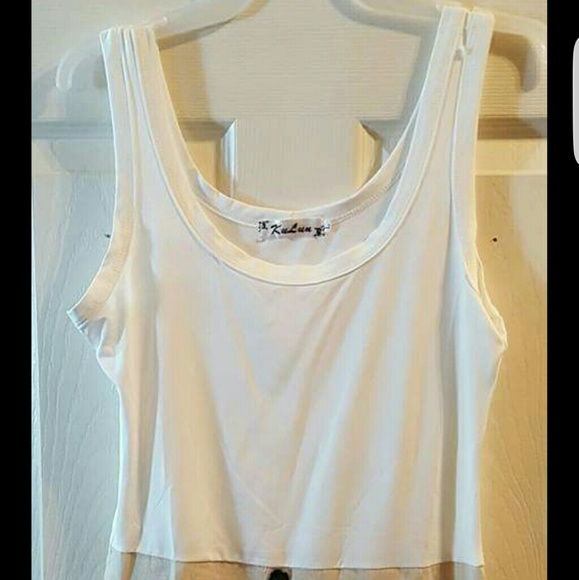 White and tan sleepless summer dress - Picture 1 of 2