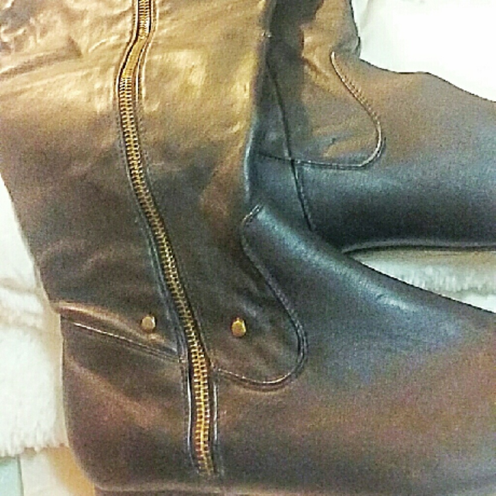 Ladies faux leather over the knee boots size 8