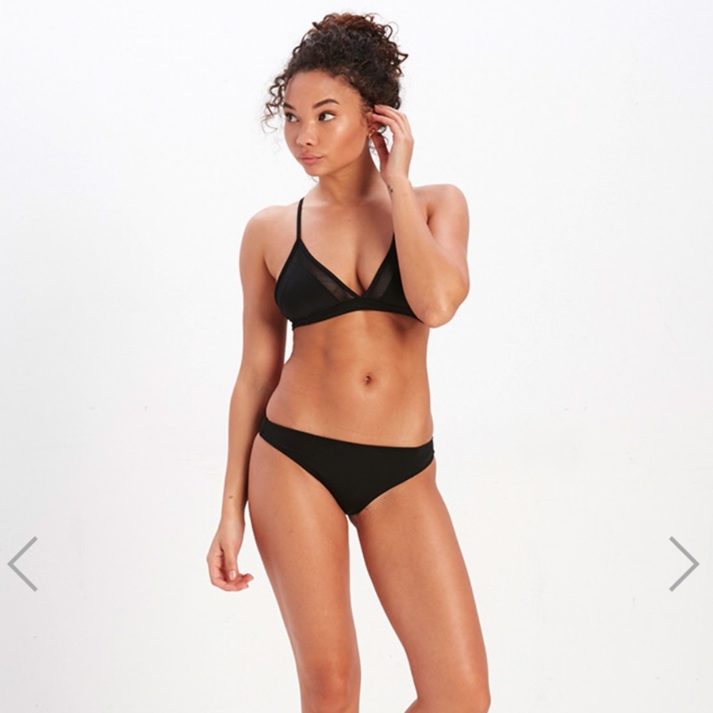 NWT Reckless Girls Black Mesh Swimsuit Set