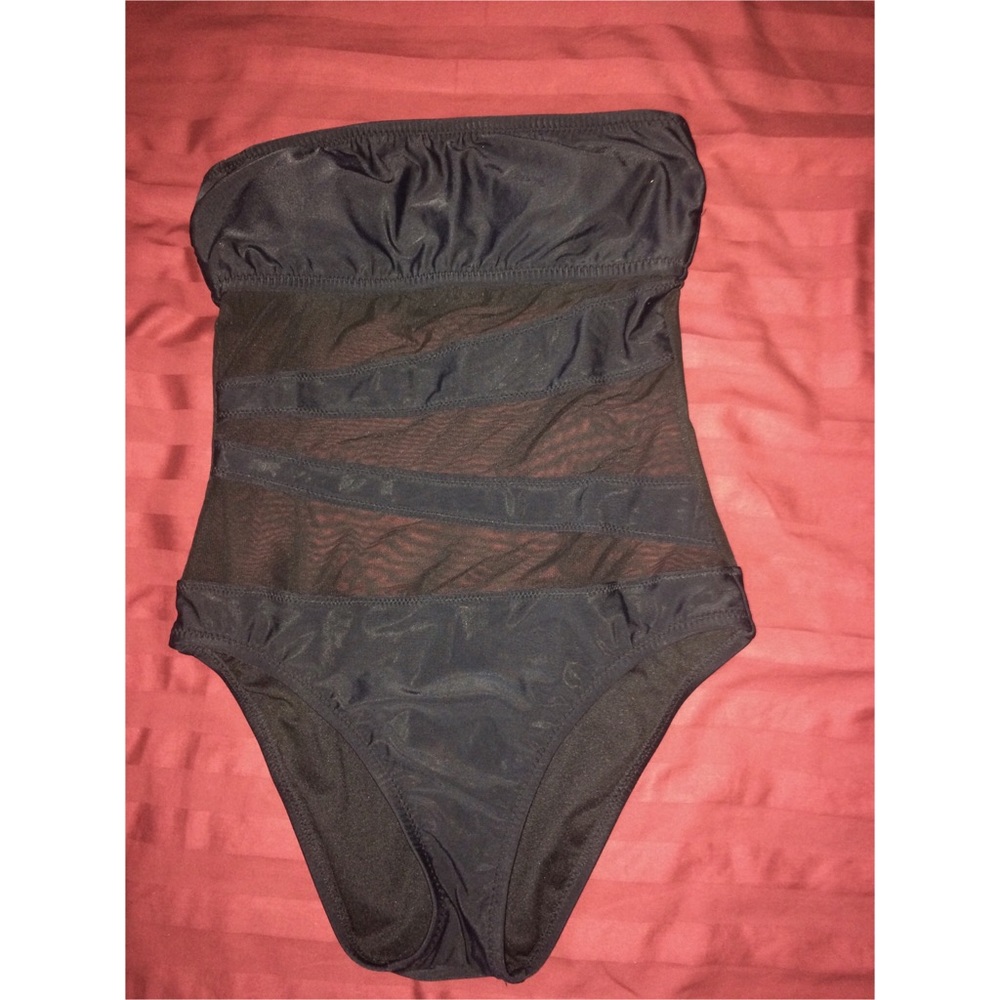 Black one piece swim suit