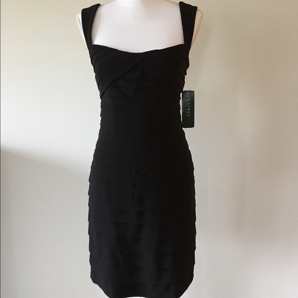 NWT Ralph Lauren Black Dress Tiered Size 4