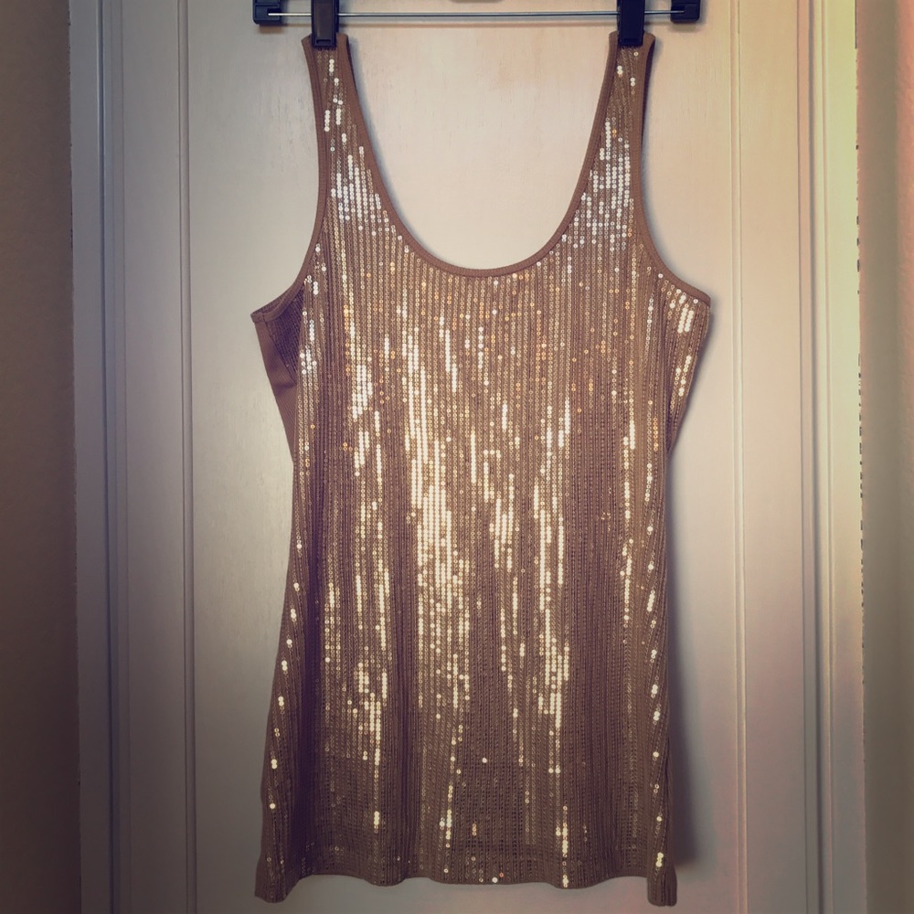 Express gold sequin tank