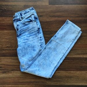 High-rise acid washed Express jeans