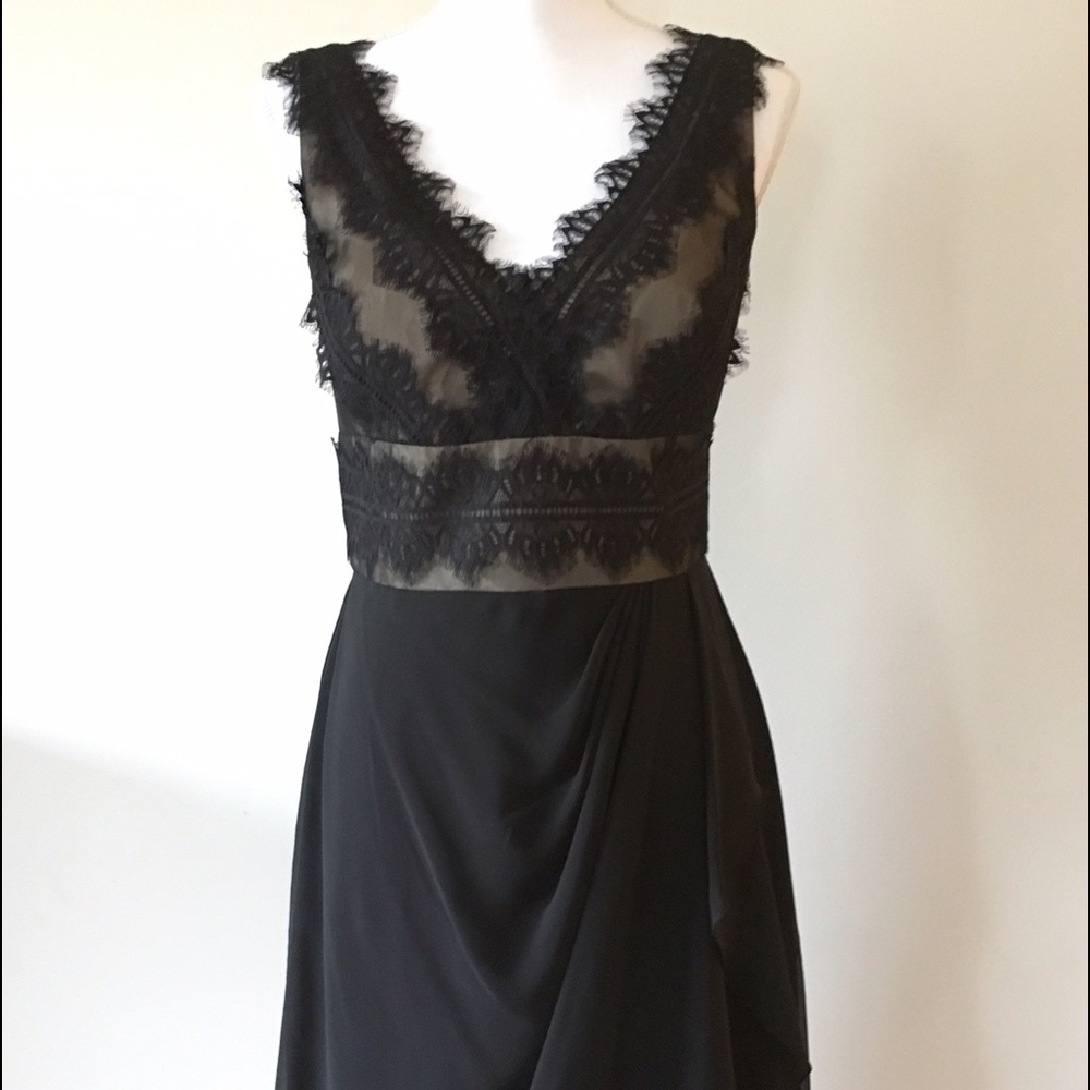 JS Collection Black Dress w/ Lace size 6 Gorgeous!