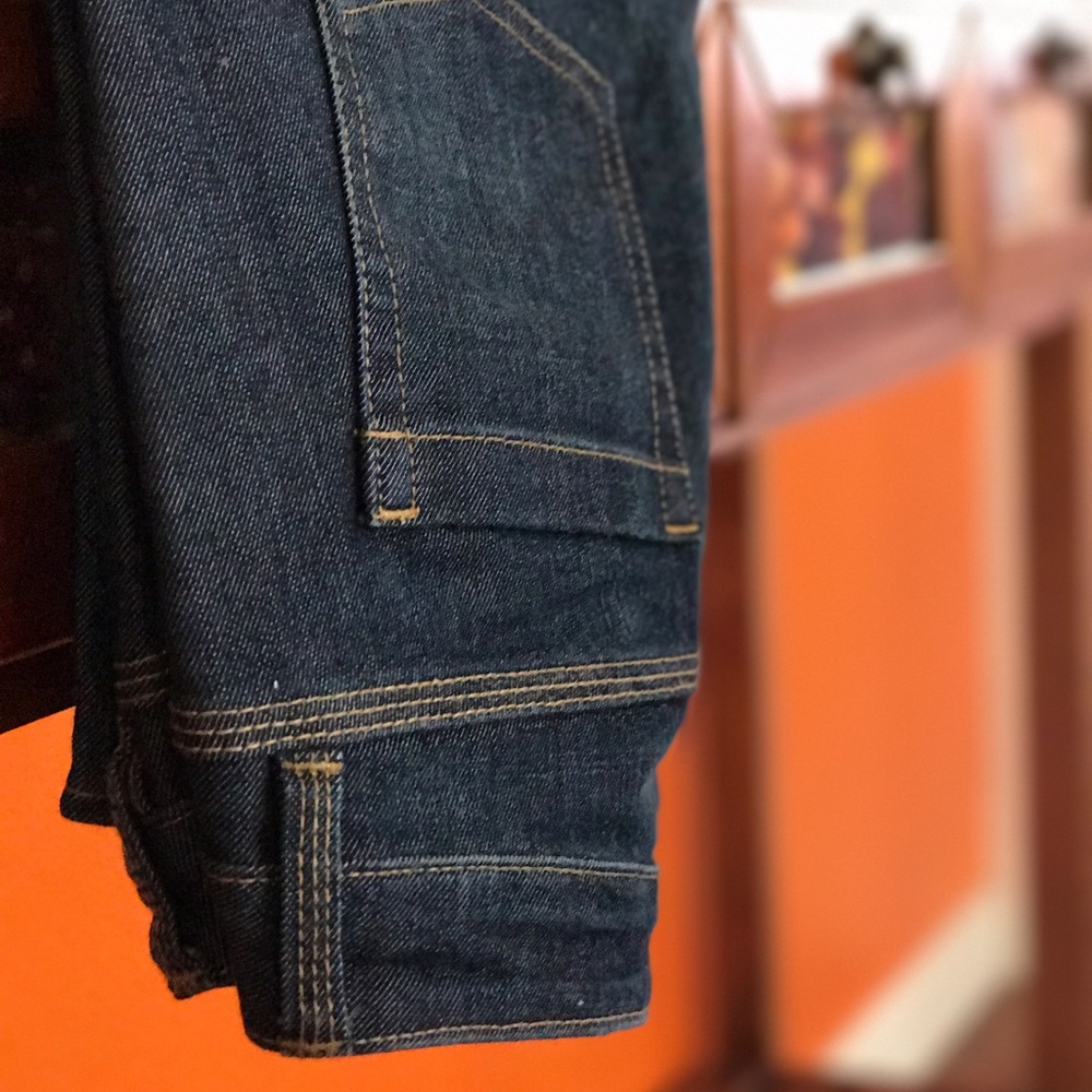 NYC low rise boot cut dark denim like new