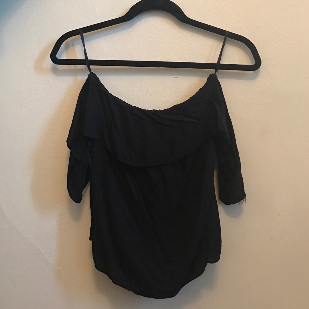 Off the shoulder black shirt
