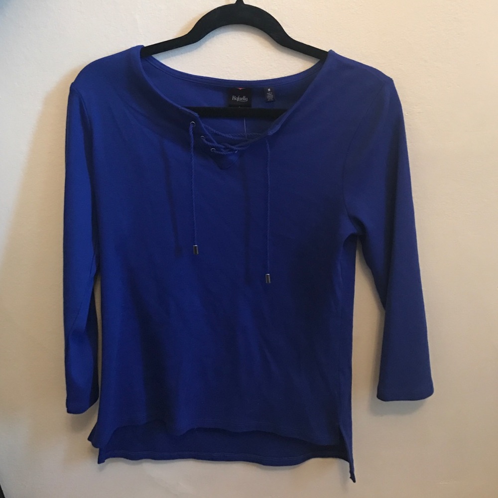 New with tags! Blue long sleeve shirt lace up