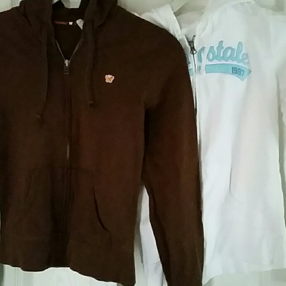 2 Aeropostale zipper down hoodies