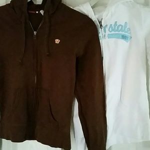 2 Aeropostale zipper down hoodies