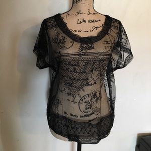 Black lace sheer top.