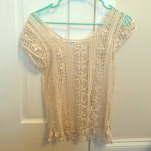 Cream lace top