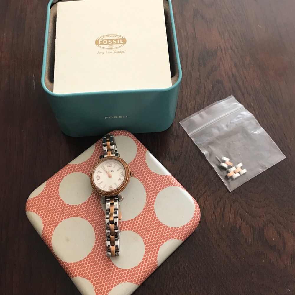 FOSSIL Heather White Dial Two-tone ladies Watch