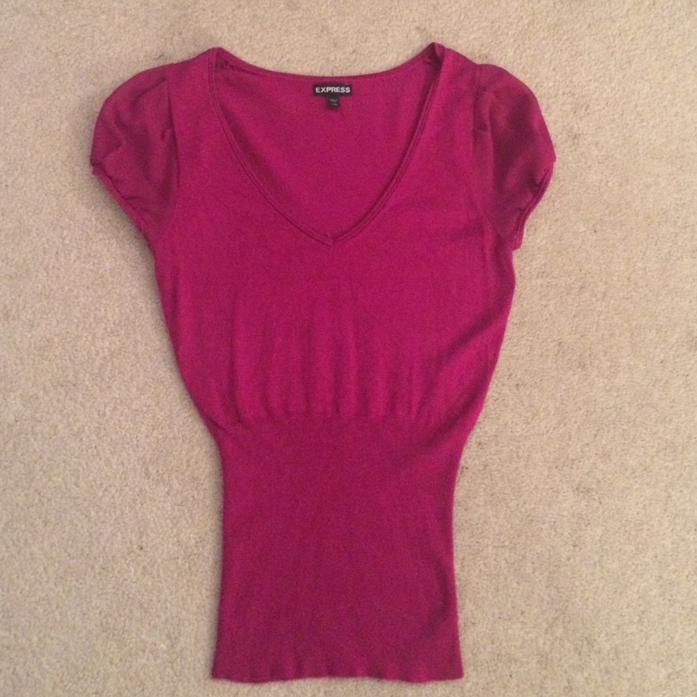 Burgundy Express V-Neck Top