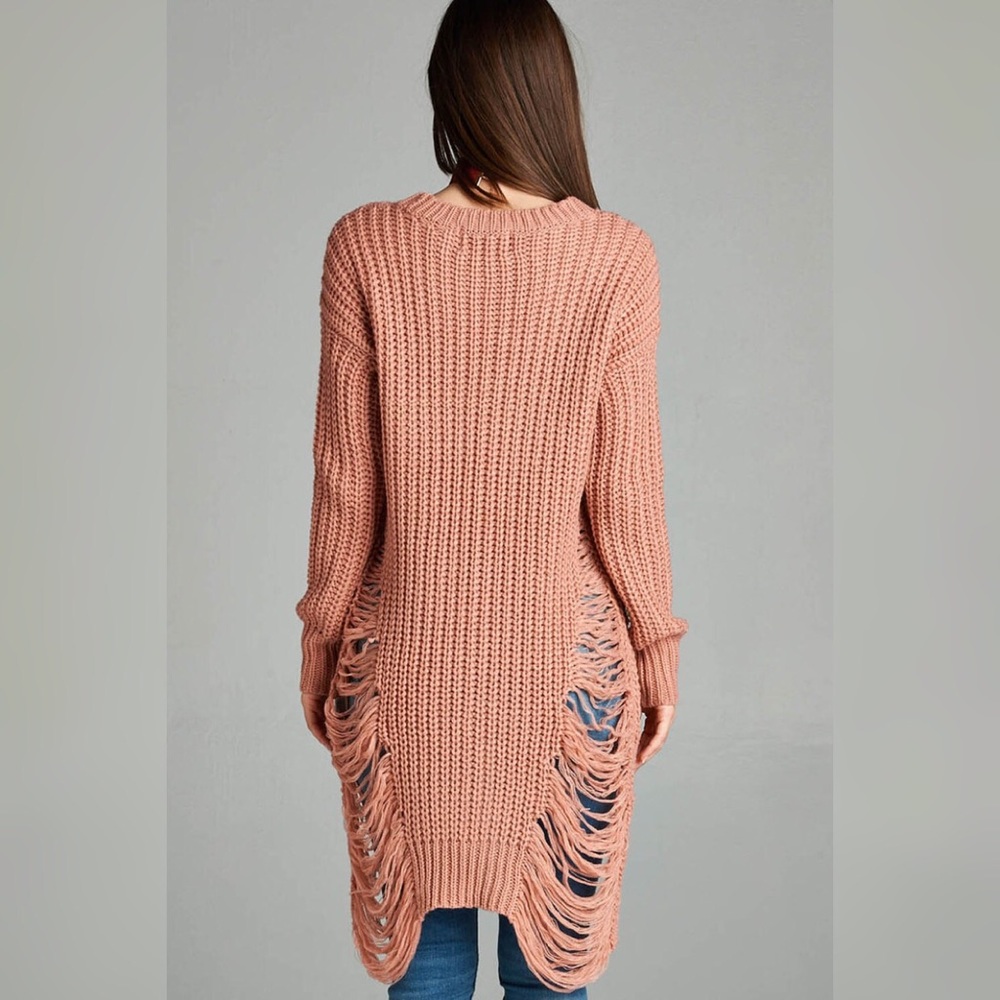 LAST 1!! 💕 Miranda Distressed Knit Sweater Top 💕 - Picture 3 of 5