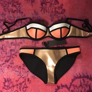 Triangl rose gold & orange bathing suit