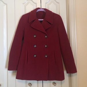 Red Calvin Klein Pea Coat