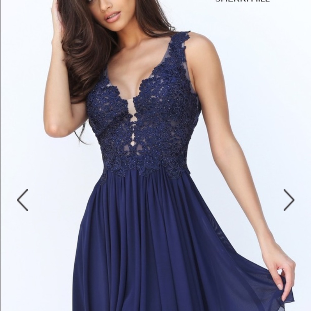 Navy Sherri Hill short dress