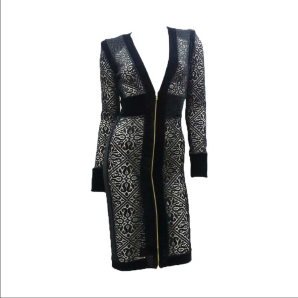 LAST ONE! Black lace and velvet zipper dress