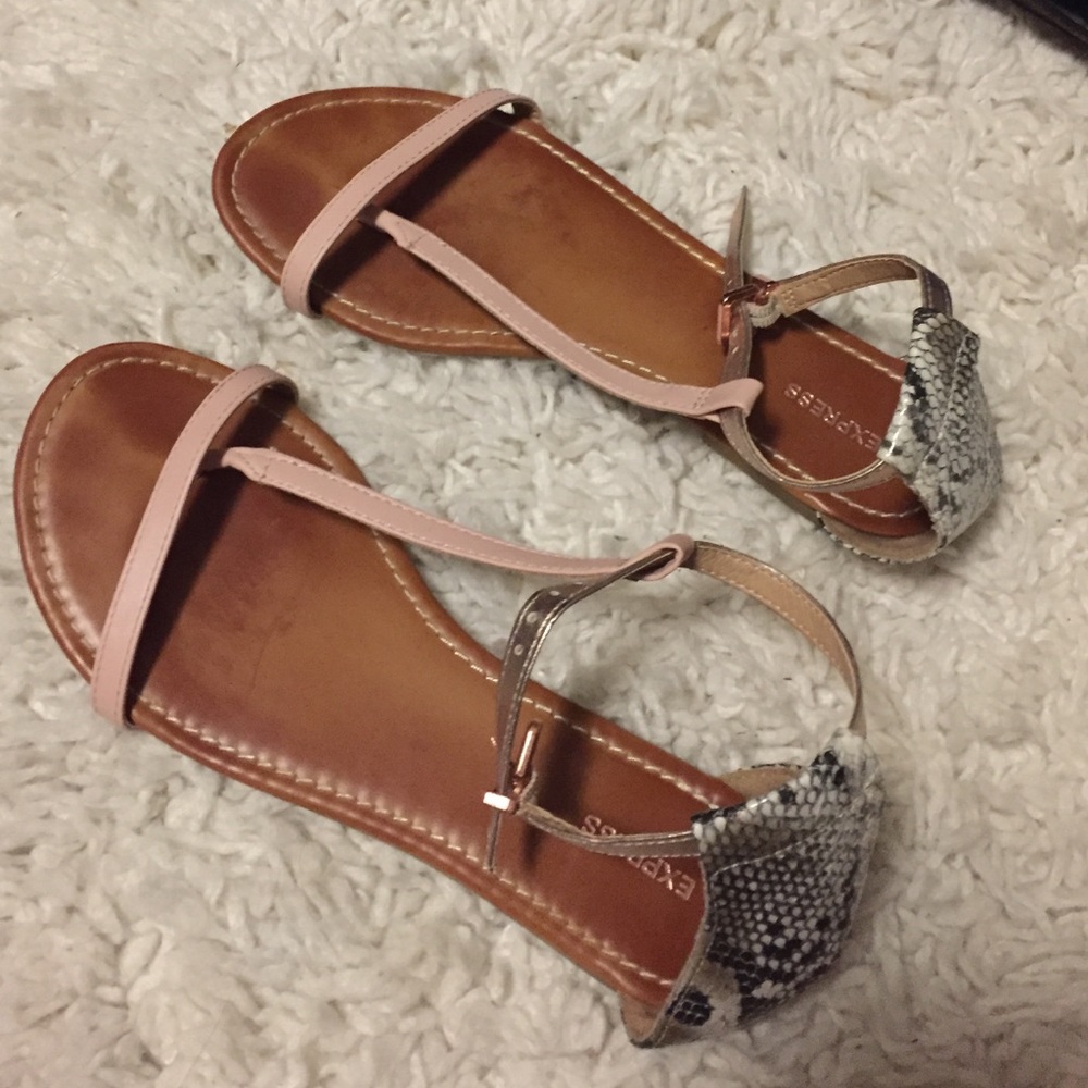 Faux snake skin sandals