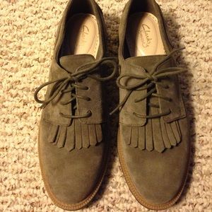 Clarks suede oxfords