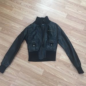 Black leather jacket