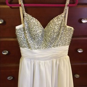 Formal prom homecoming dress. White with sequins