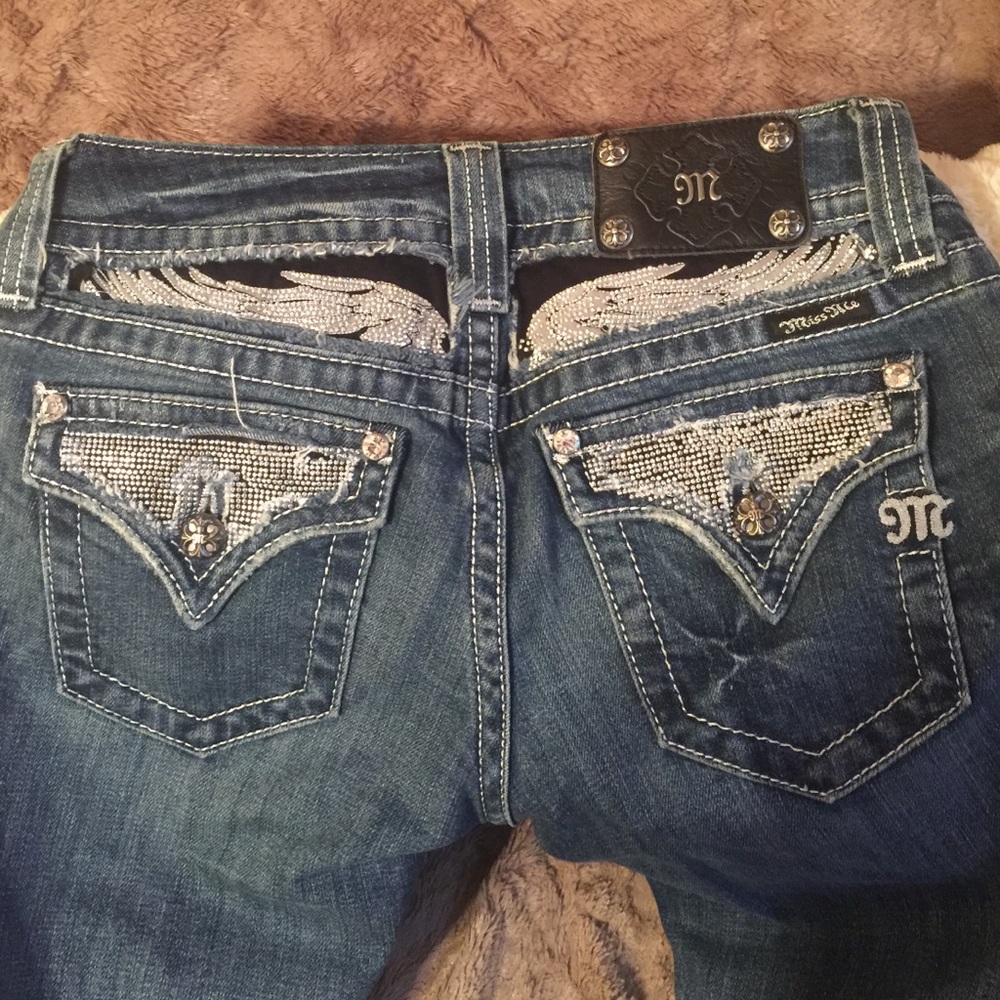 💖SALE💖 Miss Me Jeans with Angel Wing Rhinestones