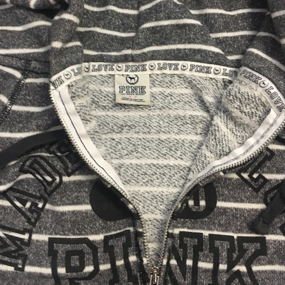VICTORIAS SECRET PINK striped hoodie - Picture 3 of 3