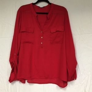Valentines Red sheer tunic, 2x like new