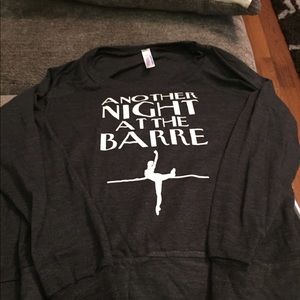 Pure Barre themed light crew neck sweatshirt.