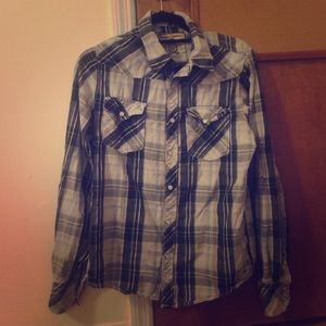 New blue and white plaid shirt