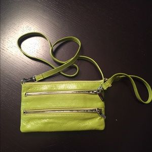 Lime Green shoulder bag or Wristlet!