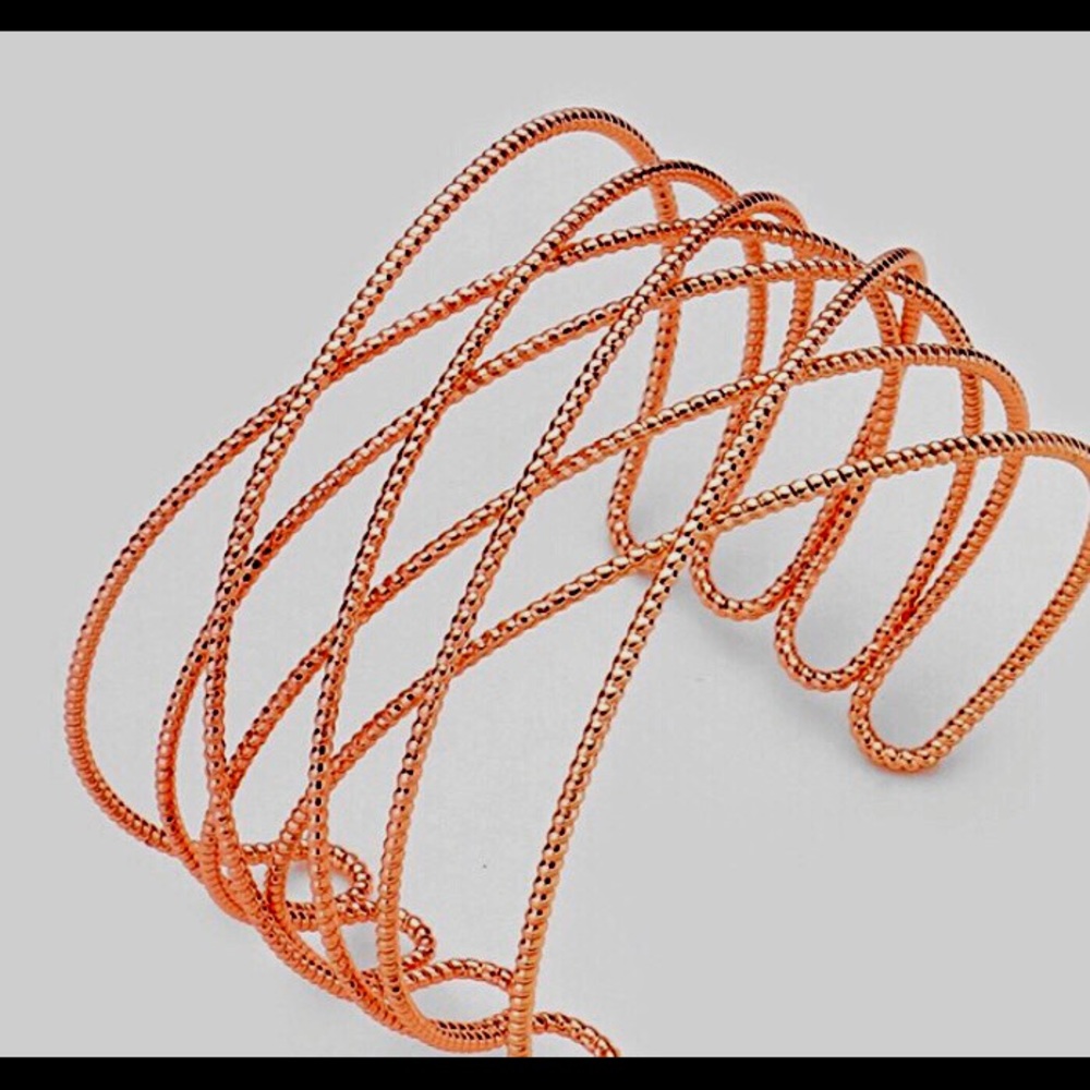 Textured Metal Cross Cage Cuff Bracelet