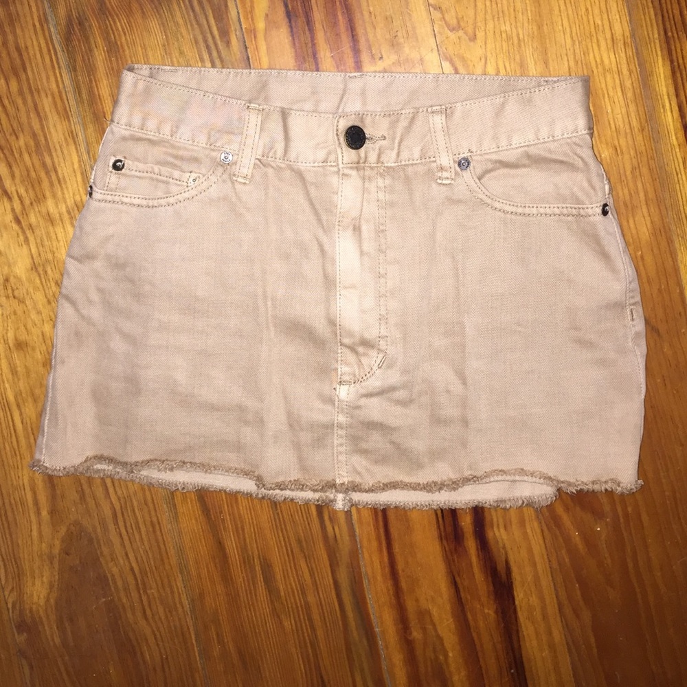 Free people khaki jean mini skirt