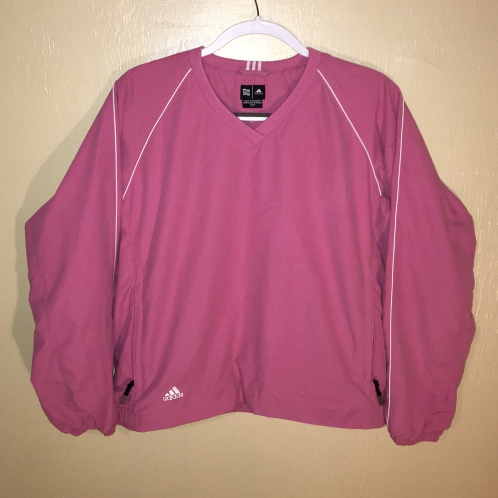 ADIDAS sz S Women's Pink Climaproof Golf V-neck