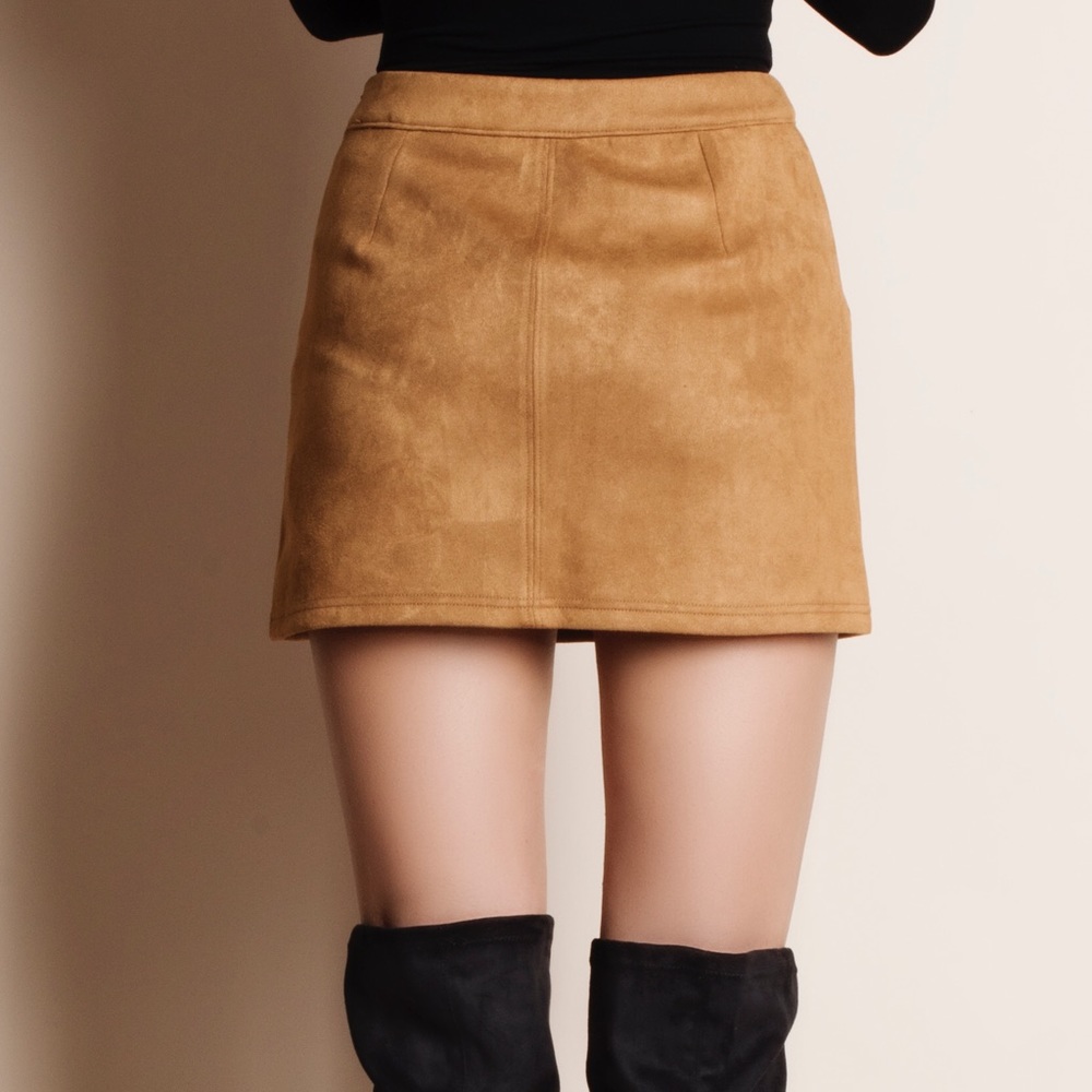 Suede Mini Skirt with Pockets - Picture 3 of 3