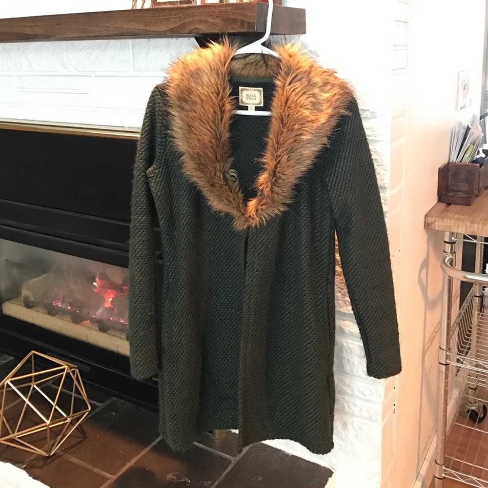 Fur Hood Cardigan