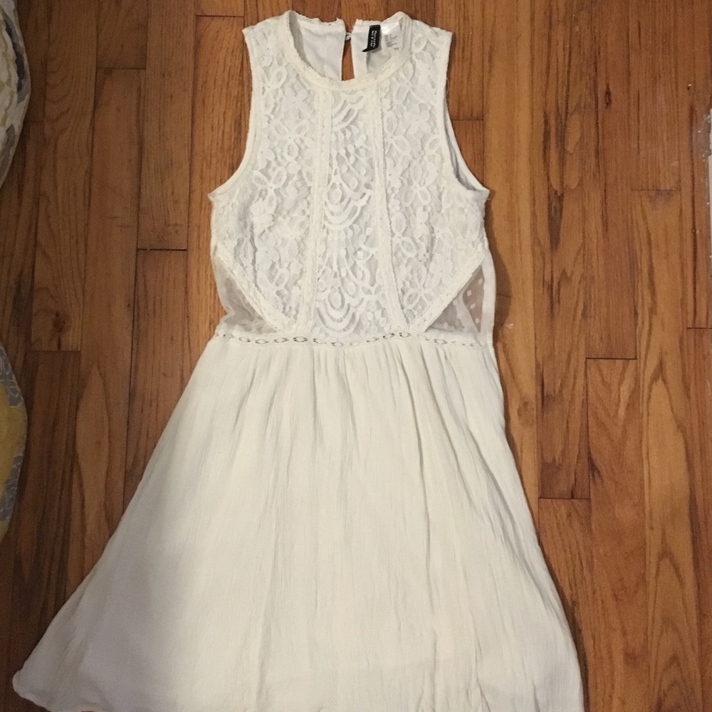 Lace-top white dress