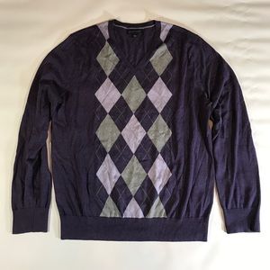 Banana Republic Sweaters - Banana Republic Silk Cotton Purple Argyle Sweater Banana Republic Sweaters - Banana Republic Silk Cotton Purple Argyle Sweater